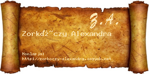 Zorkóczy Alexandra névjegykártya